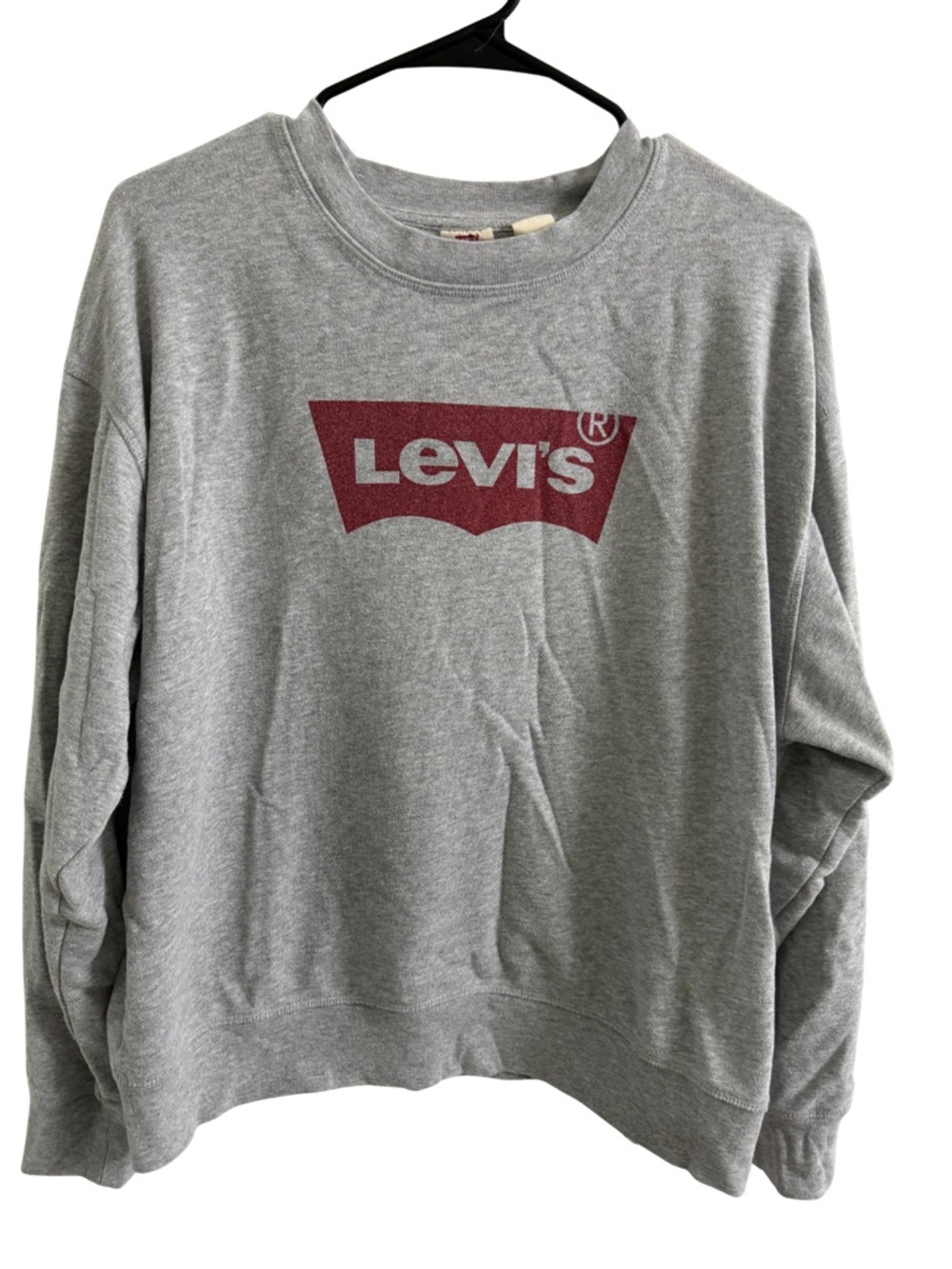 Levi's Light Gray Sweatshirt with Red Tag Detail
